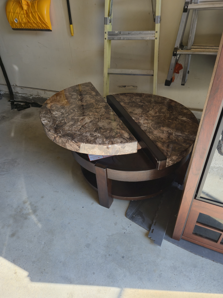 lift top coffee table & 2 endtables with pullout outlets