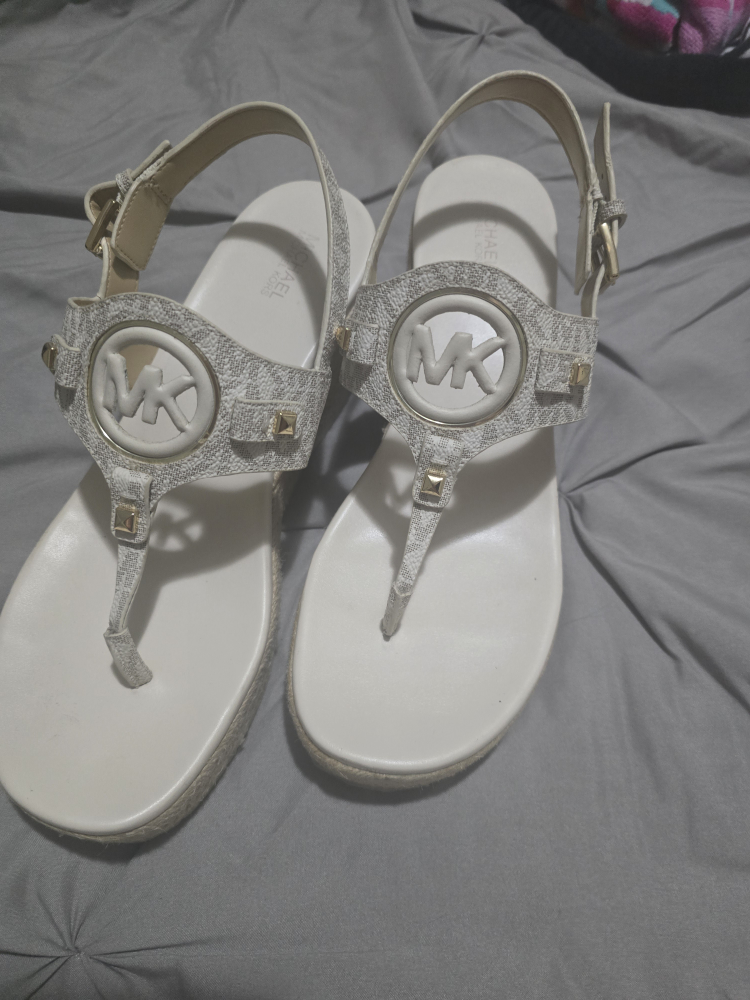 Michael Kors White Wedge Sandals