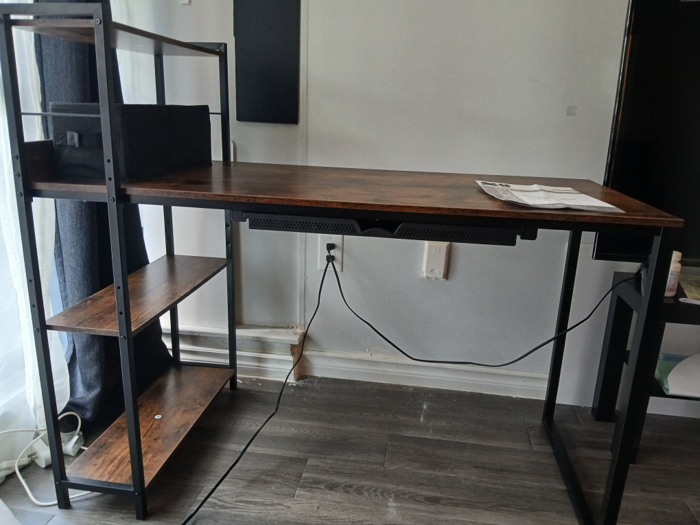 46 inch Misson Desk with side shelf