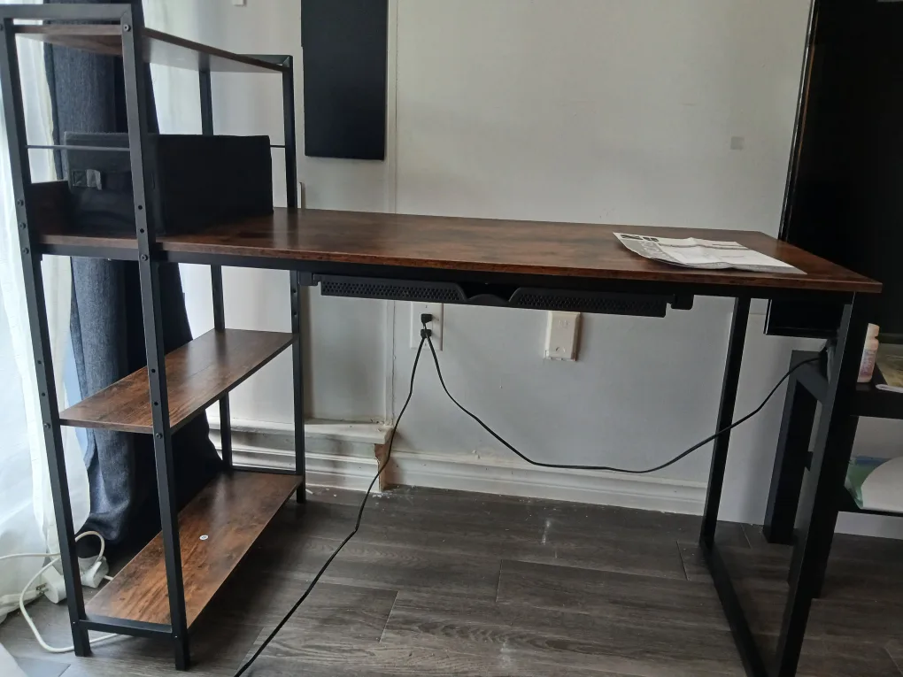 46 inch Misson Desk with side shelf thumbnail