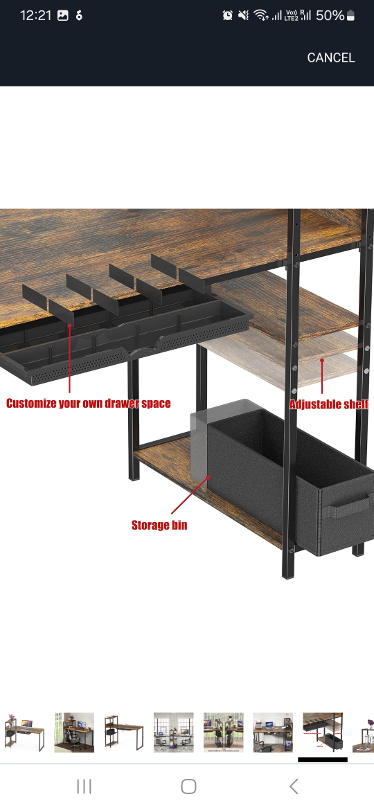 46 inch Misson Desk with side shelf - photo 4