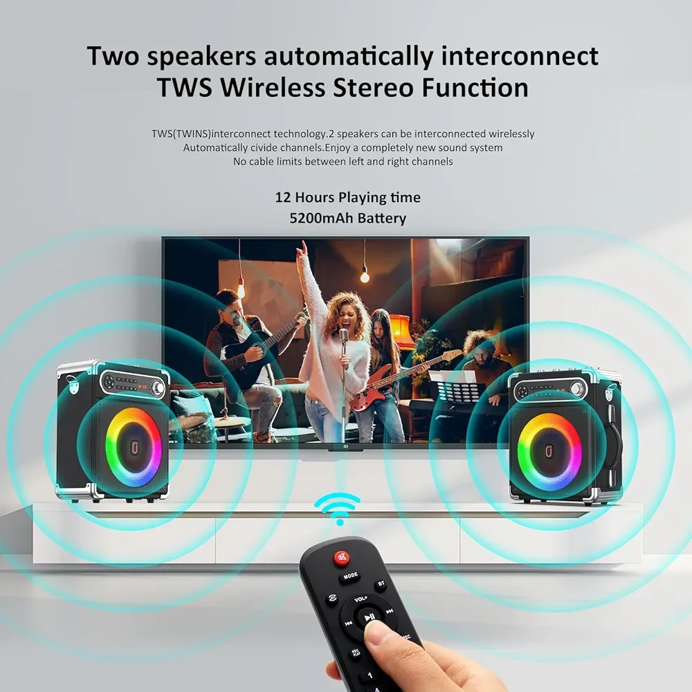 Powerful Speaker with Wireless Microphones image indicator(2)