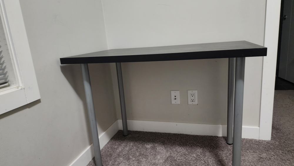 Black Desk with Silver Legs