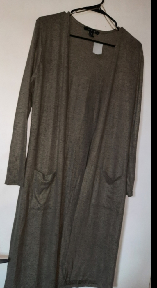Long Olive Cardigan