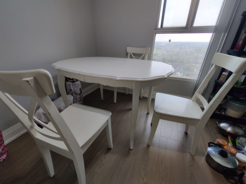 White Dining Table & Chairs - photo 3