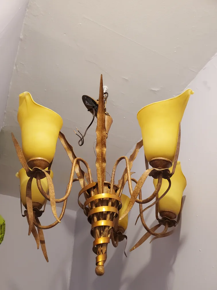 Vtg Regency Italian Chandelier, 1970s thumbnail