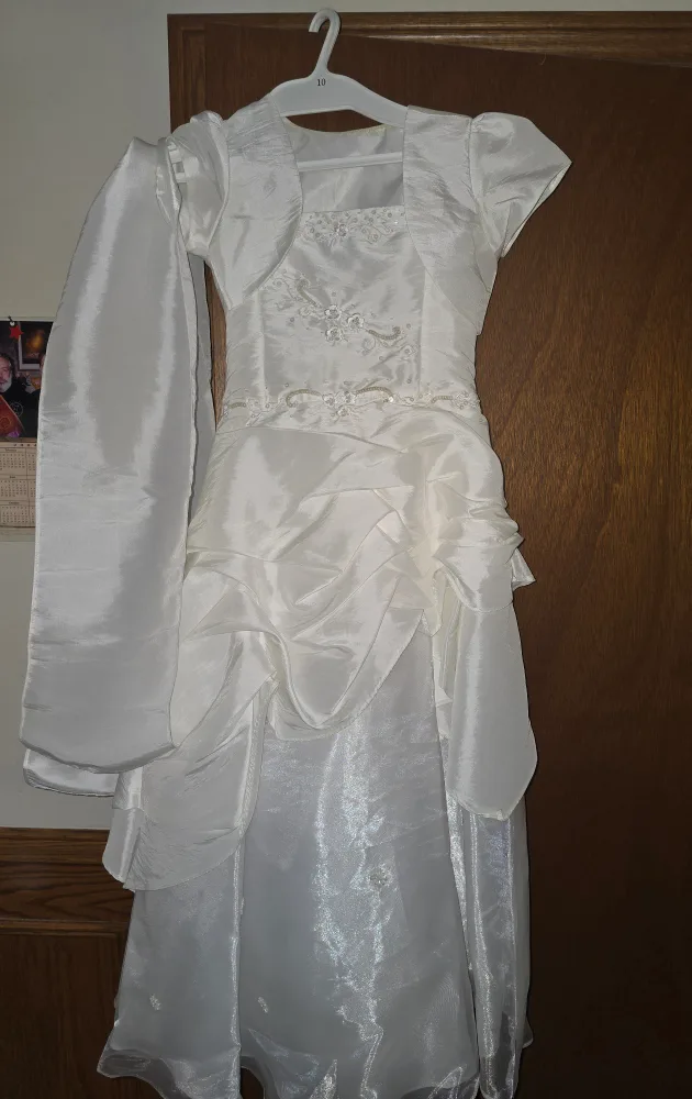 Kids White Dress With Matching Shoes thumbnail