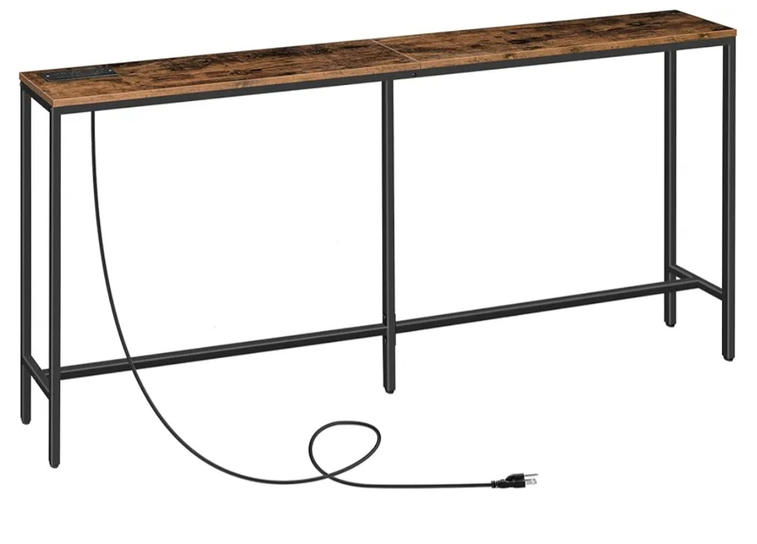Narrow Console Table - Rustic Brown - photo 4