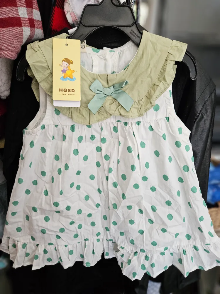 NEW Green & White Dress - Size 90cm thumbnail