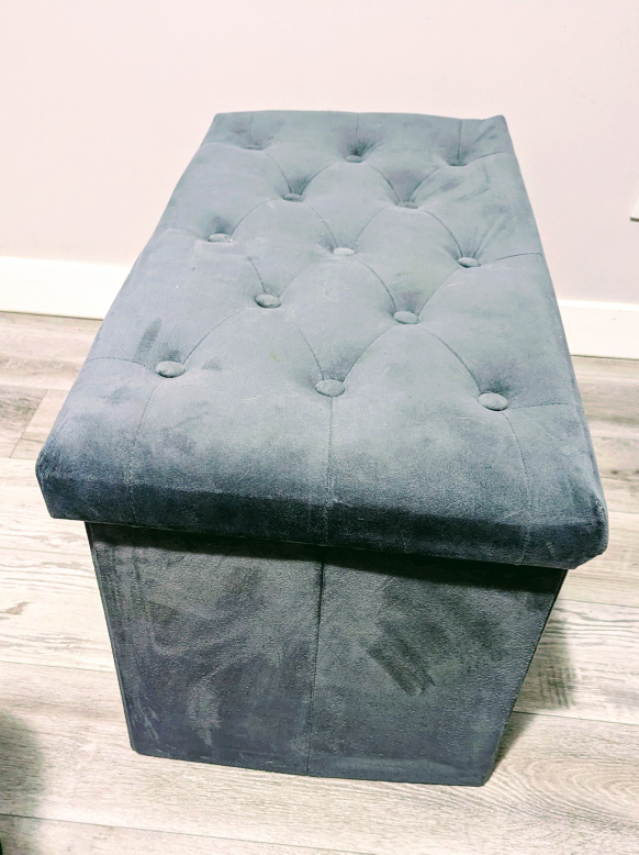 Tufted Storage Ottoman (Dark Grey) - photo 2