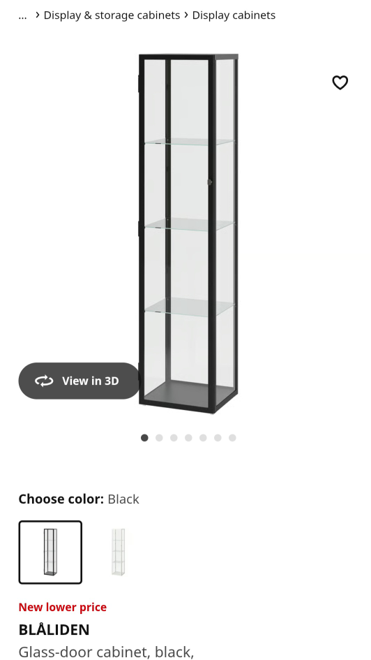 Ikea Blaliden - Black Glass Display Cabinet
