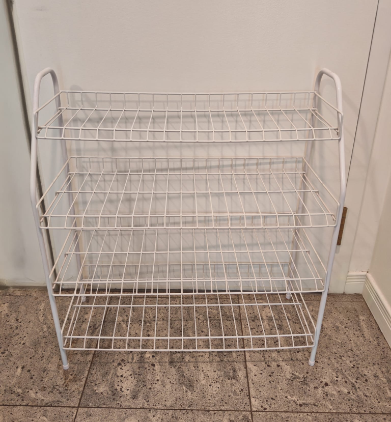White Wire Shoe Rack - 27" Wide #freecycle