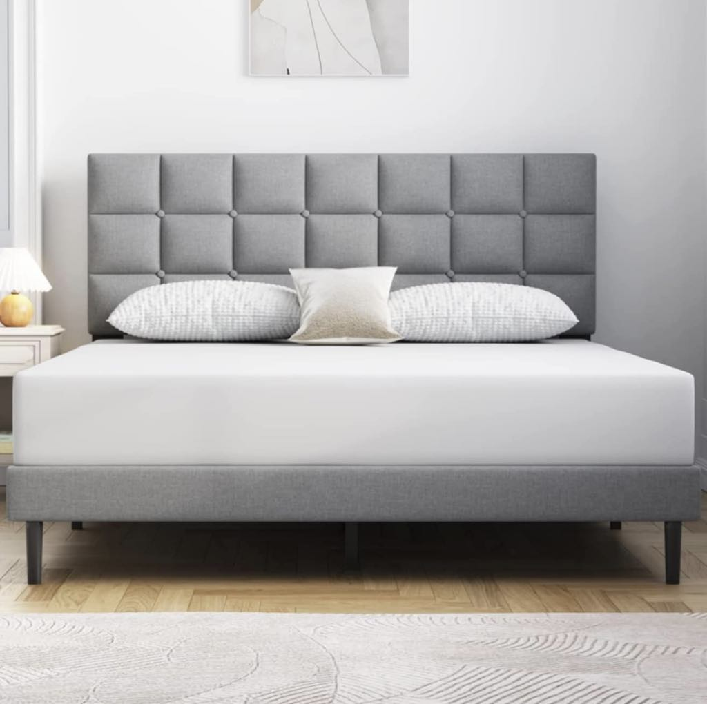 MOLBLLY Queen Size Bed Frame - Grey