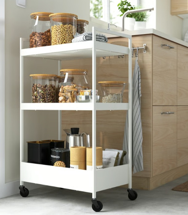 White Rolling Kitchen Cart - photo 4
