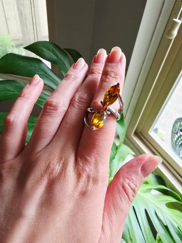 New Citrine natural 925 sterling silver ring image indicator(8)