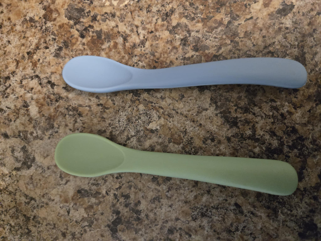 Silicone Baby Spoons - Blue & Green #freecycle