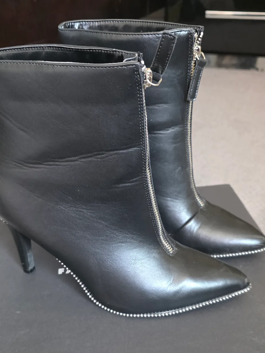 Black Ankle Boots with Zippers thumbnail