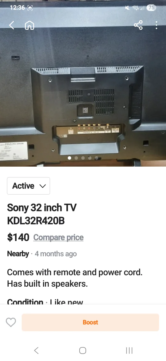 Sony 32-inch TV image indicator(3)