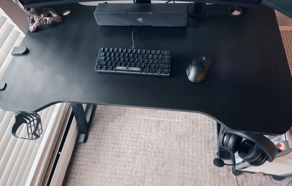 Gaming Desk with headphones and cup stand thumbnail