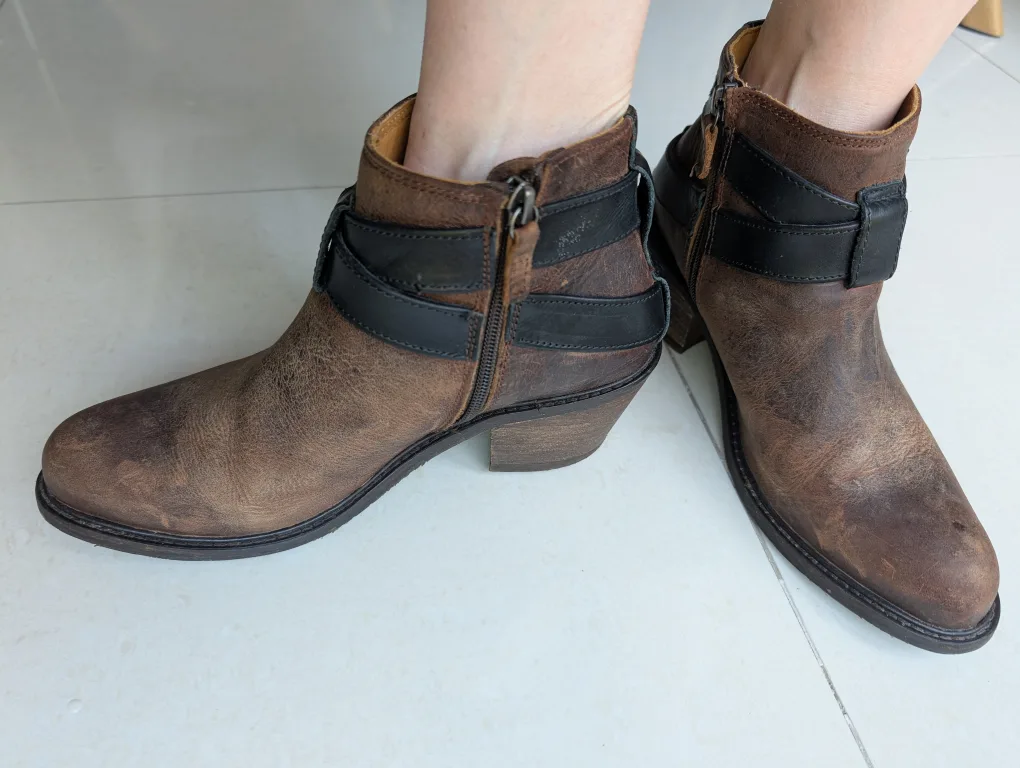 John Fluevog Brown Leather Ankle Boots - Size 8.5 image indicator(4)