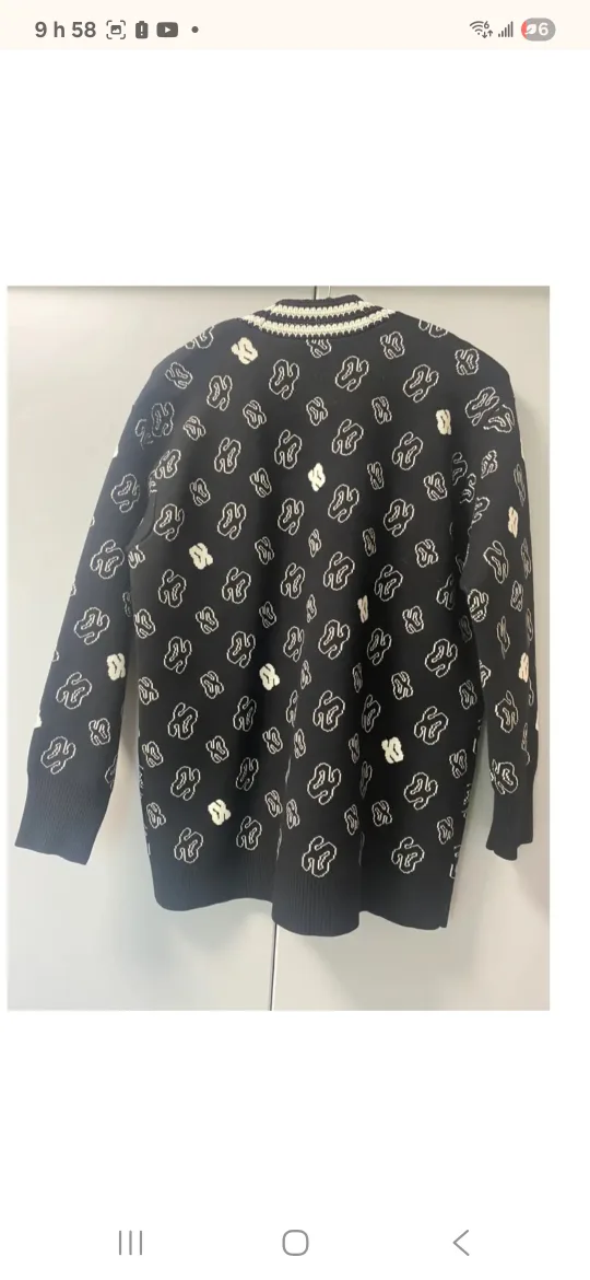 Sandro Black Patterned Cardigan image indicator(3)