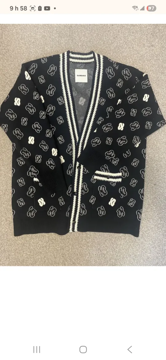 Sandro Black Patterned Cardigan image indicator(5)