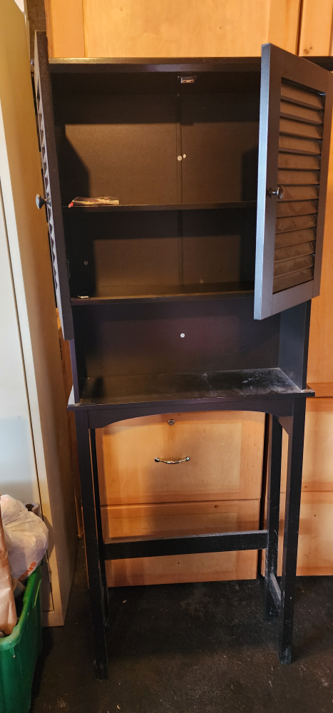 Black Louvered Door Storage Cabinet - photo 2