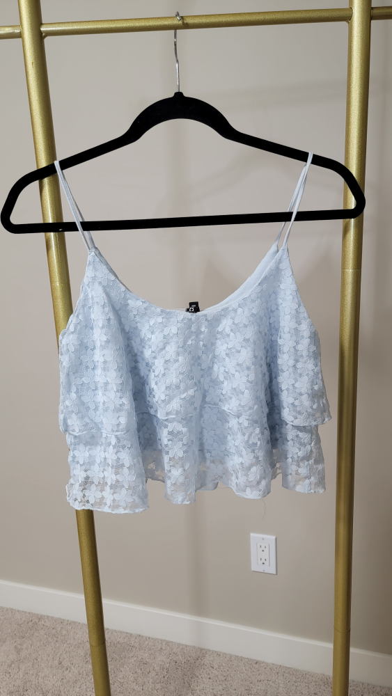 H&M Blue Floral Layered Cami Top - photo 4