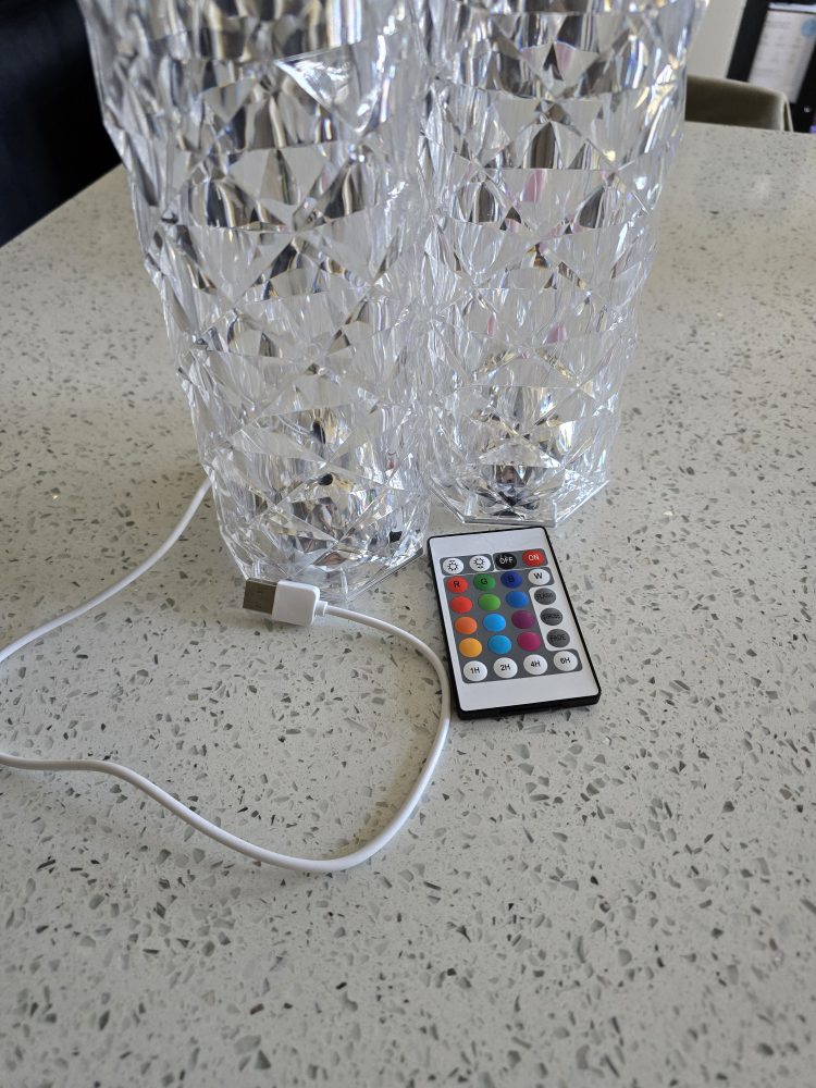 Crystal Table Lamp, Touch, rechargeable Lamps with Remote - photo 2