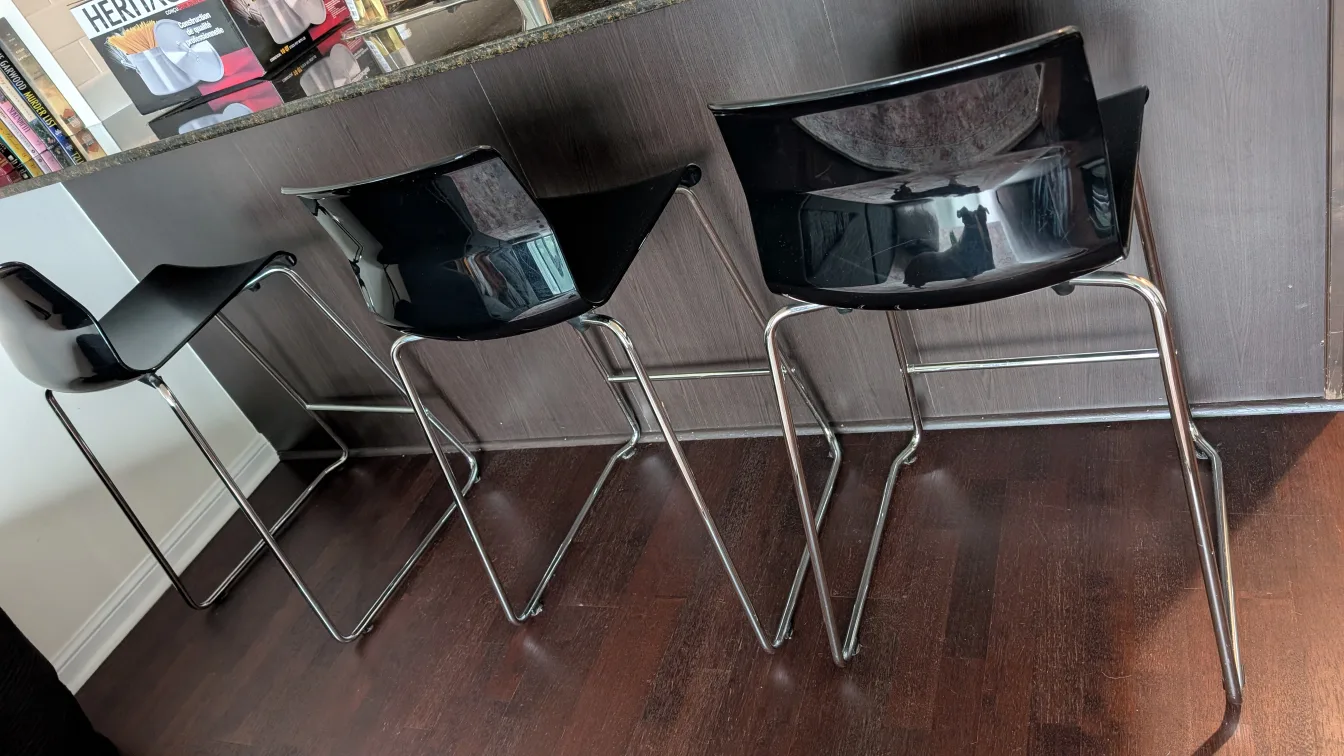 3 Black Ikea Bar Stools thumbnail
