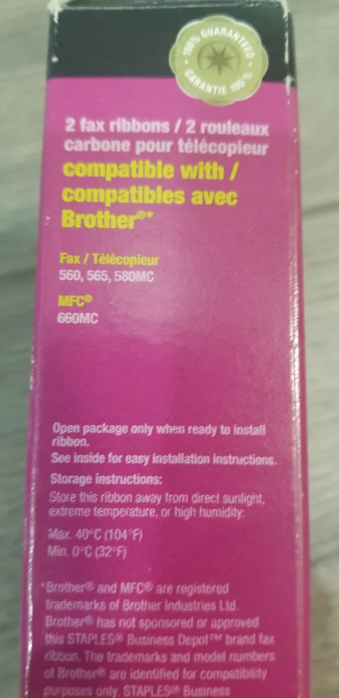 NIB - Two Staples Fax Ribbons Black, Model #SFB-60R image indicator(2)
