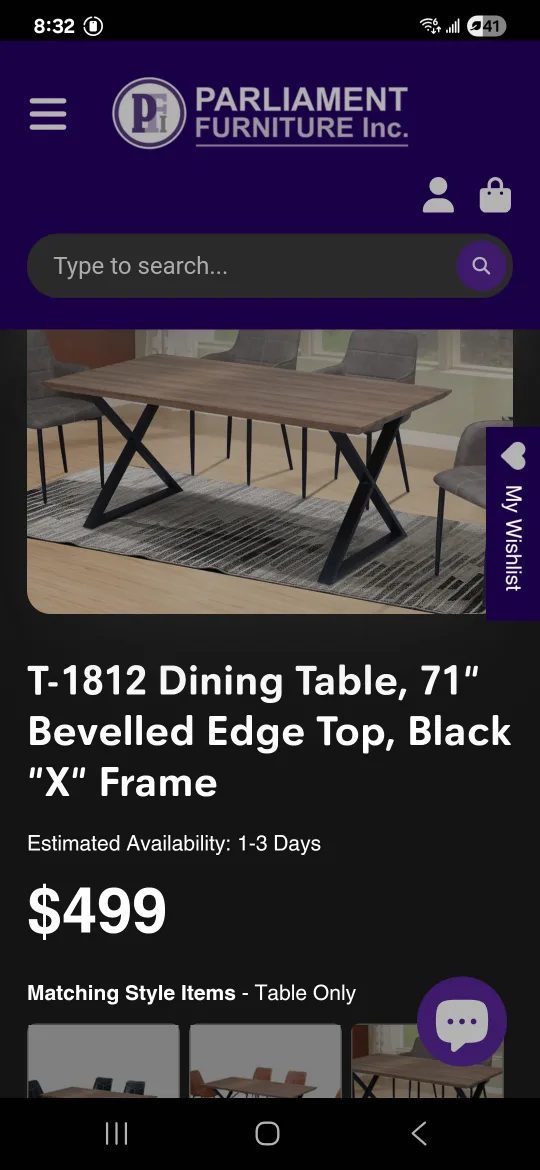 Parliament Furniture T-1812 Dining Table, 71" thumbnail