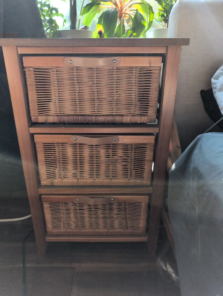 Wicker Drawer Side Table thumbnail