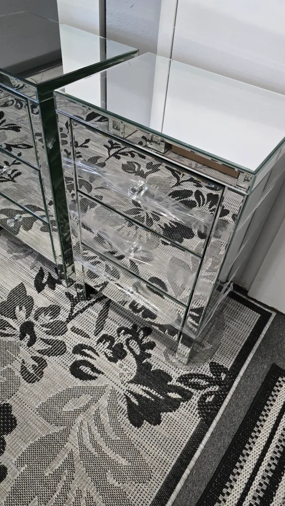 Mirrored 3-Drawer Nightstand thumbnail