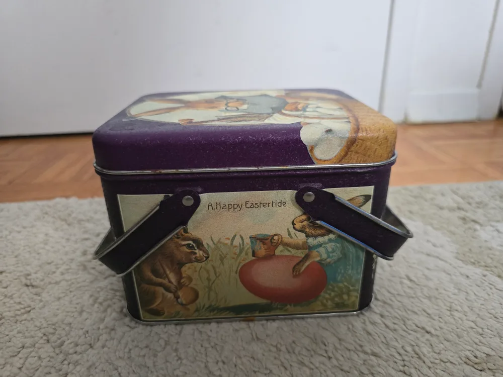 Vintage Easter Basket Tin Box thumbnail