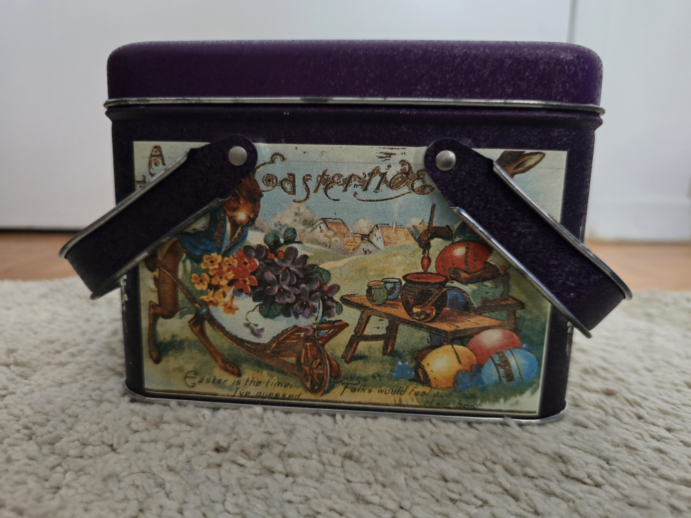 Vintage Easter Basket Tin Box - photo 3