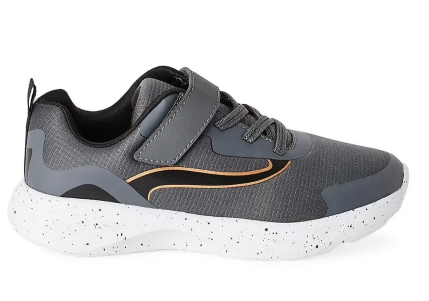Grey Athletic Shoes with Velcro Strap thumbnail