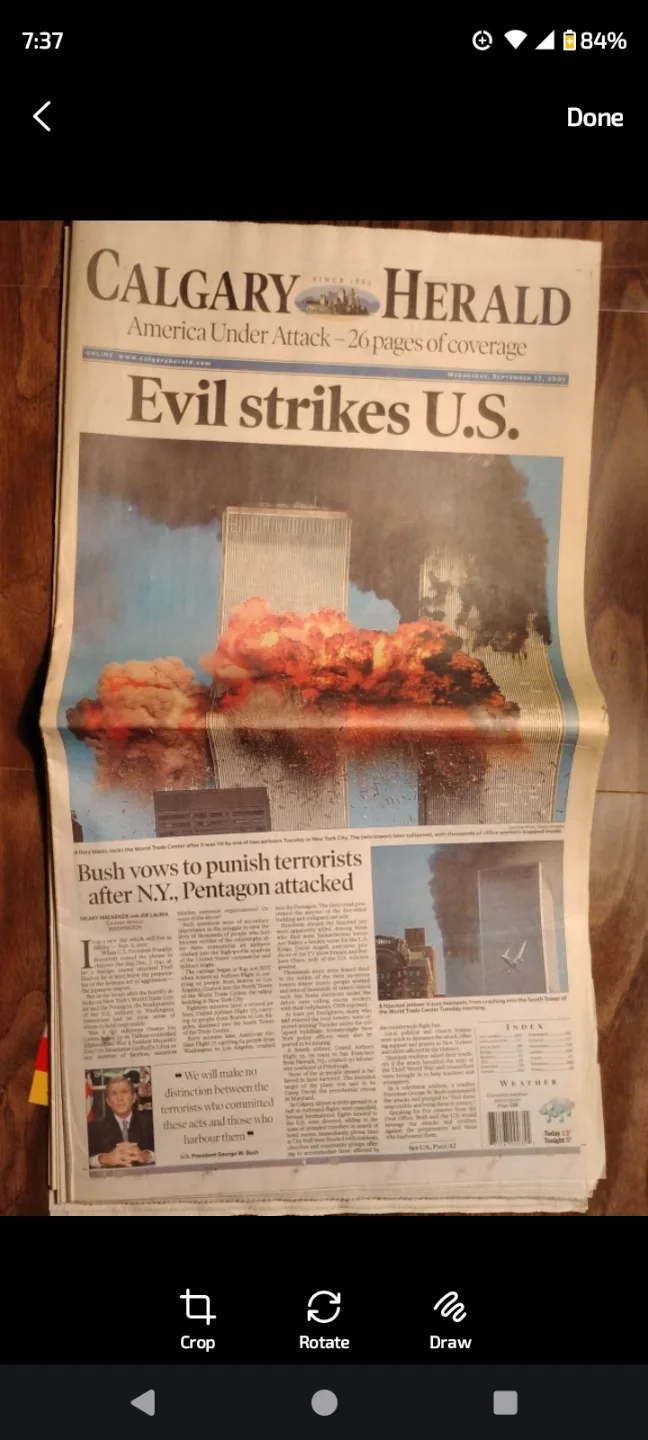9/11  Commemorative Calgary Herald - September 12, 2001 thumbnail