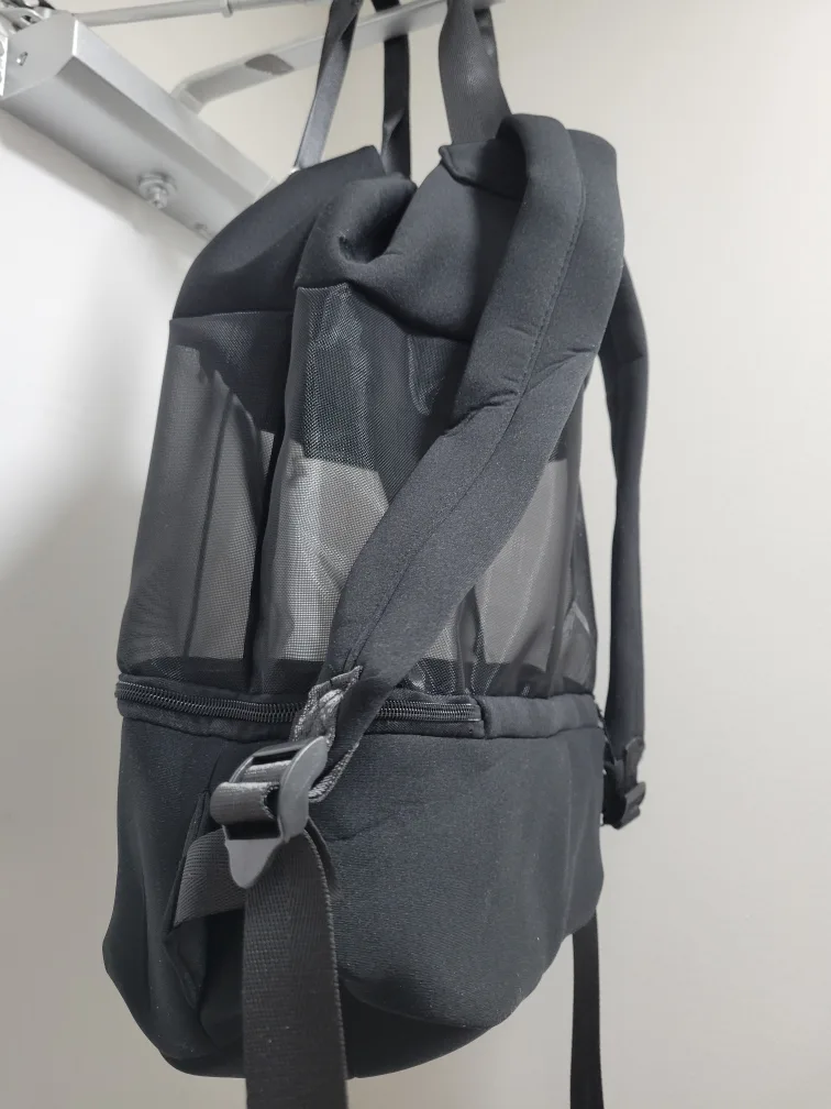 Black Backpack with Mesh Detailing image indicator(4)