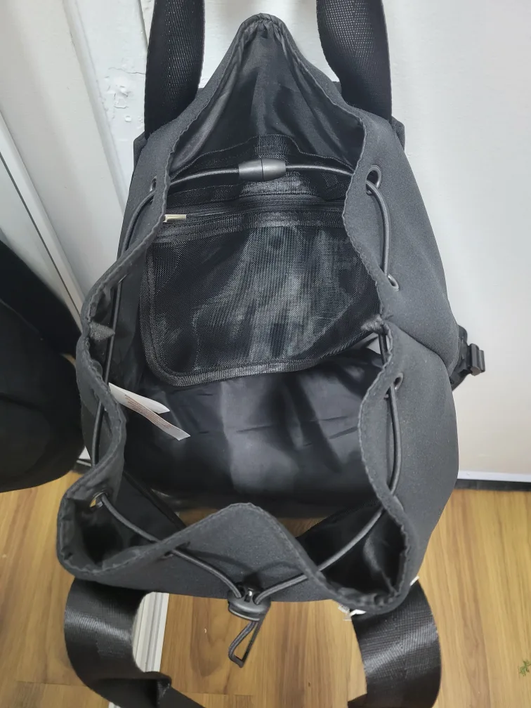 Black Backpack with Mesh Detailing image indicator(6)