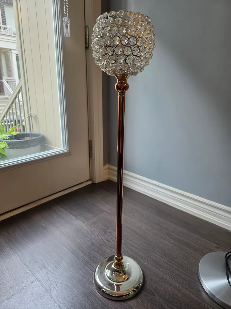 Crystal Candle Holder on Stand - Two Tone Decor thumbnail