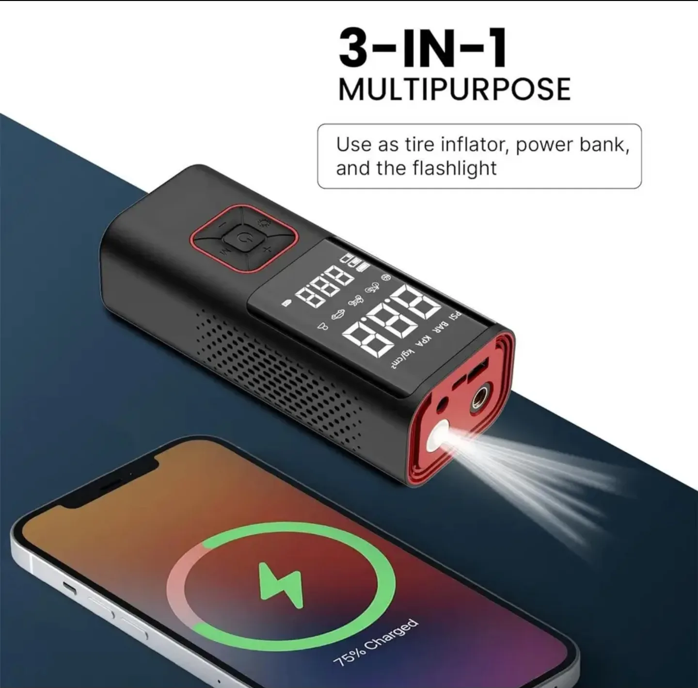 Tire Inflator with Accessories image indicator(2)