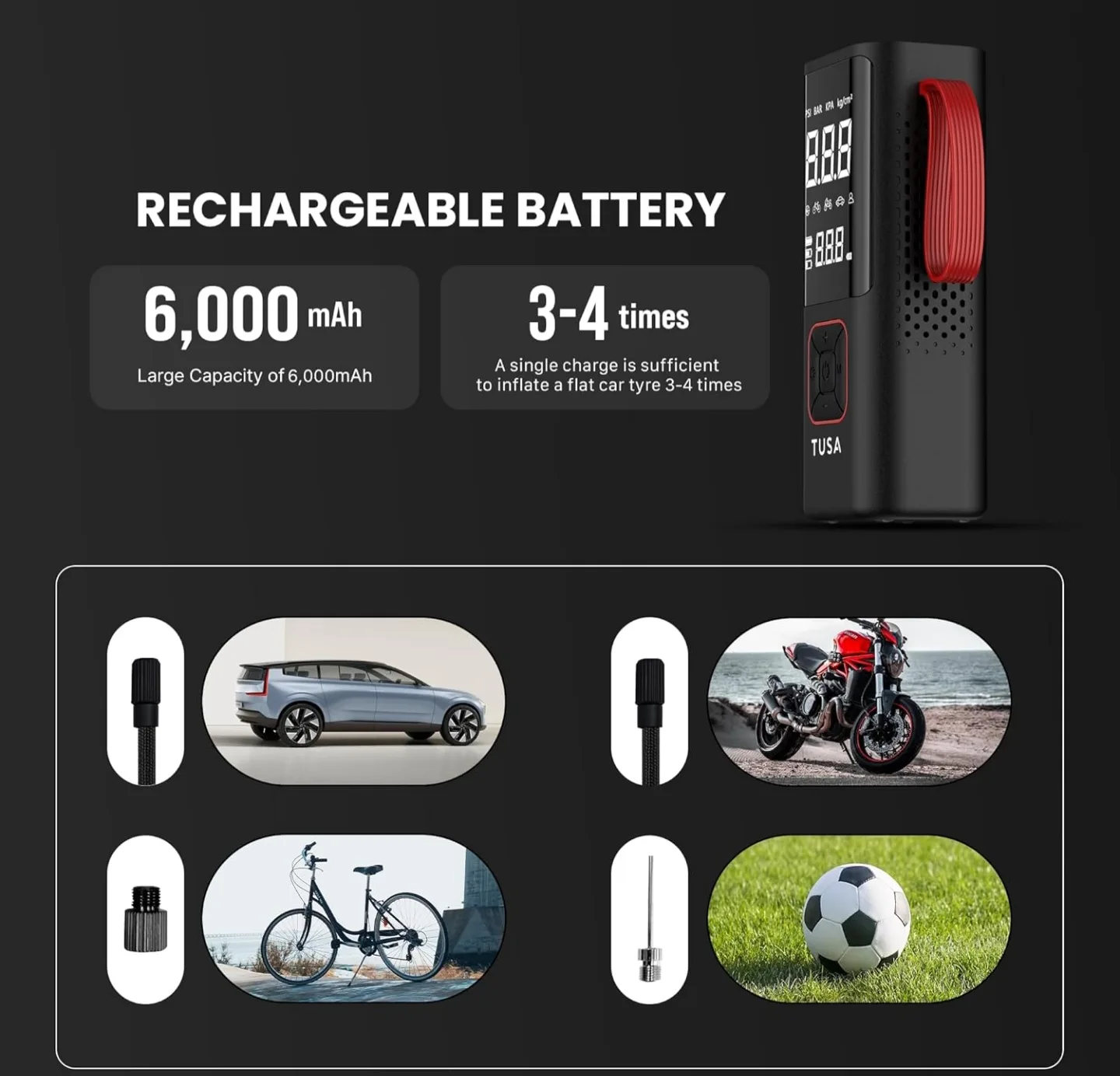 Tire Inflator with Accessories image indicator(4)