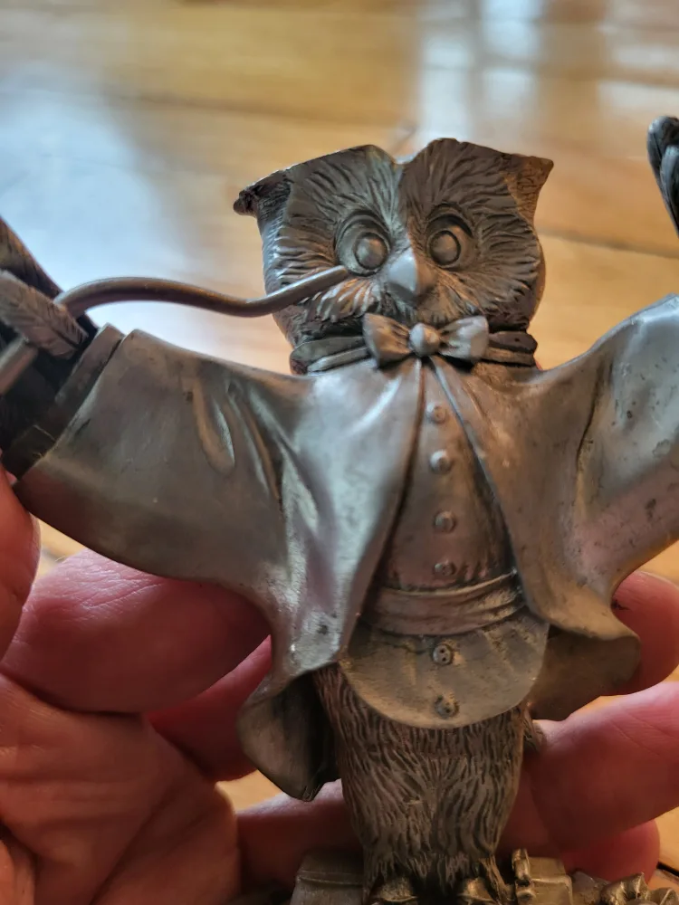 Pewter Robin Zinz Owl Figurine thumbnail