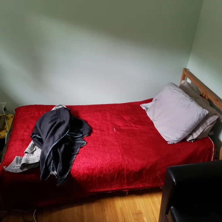 🥕💚single bed,  wooden frame,  and mattress. image indicator(2)