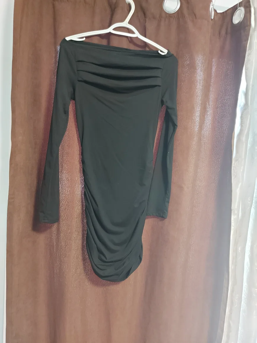 Black Long Sleeve Mini Dress thumbnail