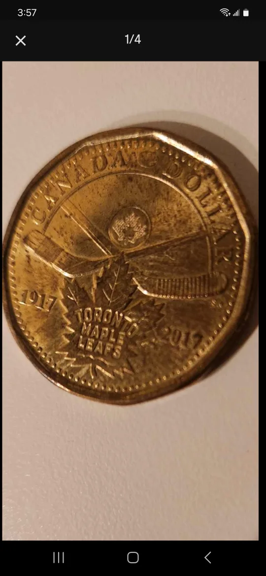 Canada Dollar Toronto Maple Leafs 2017 Coin image indicator(3)