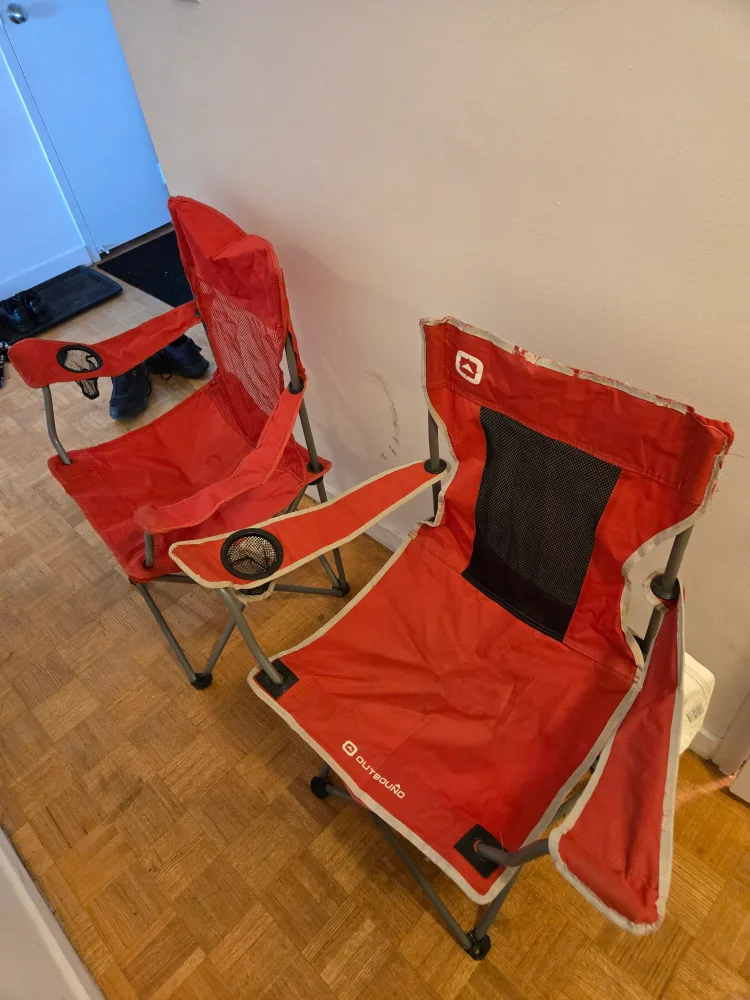Outbound Red Camping Chairs - Set of 2 thumbnail
