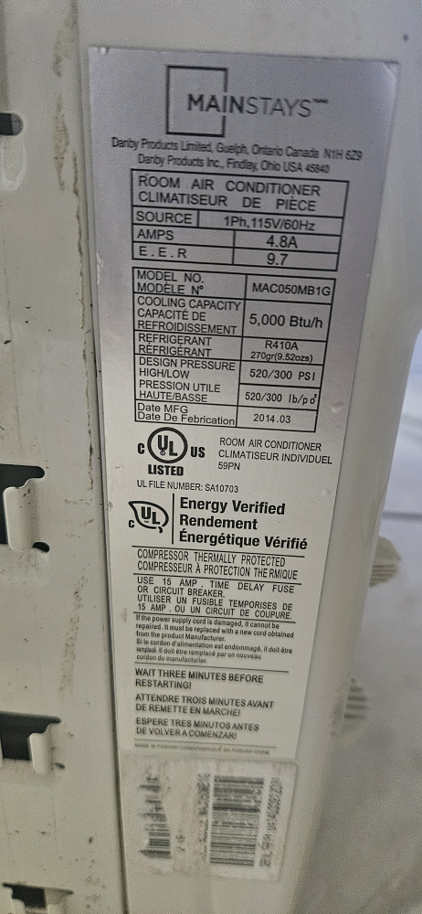 Mainstays 5000 BTU Room Air Conditioner - photo 3