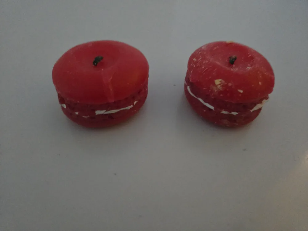Red Macaron Candle #freecycle thumbnail